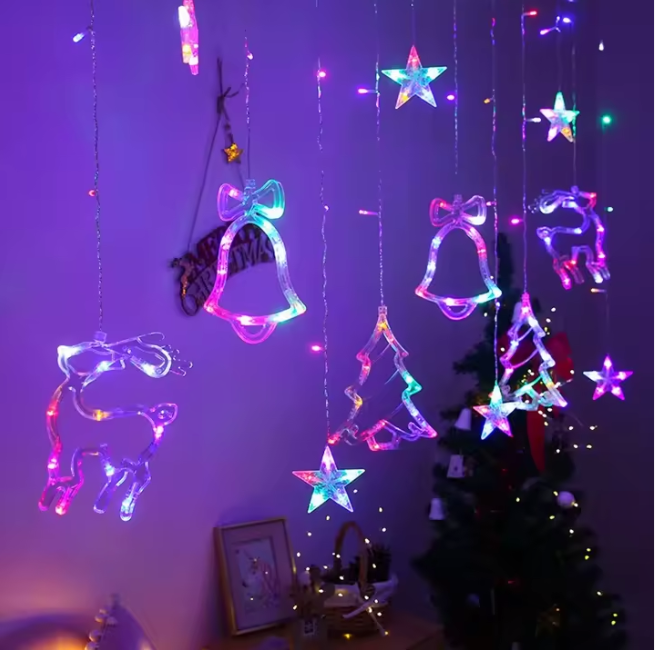 Guirlande lumineuse LED décorative pour la maison, étanche, indice IP44, éclairage de Noël, matériau PVC, longueur 3,8 m, multicolore