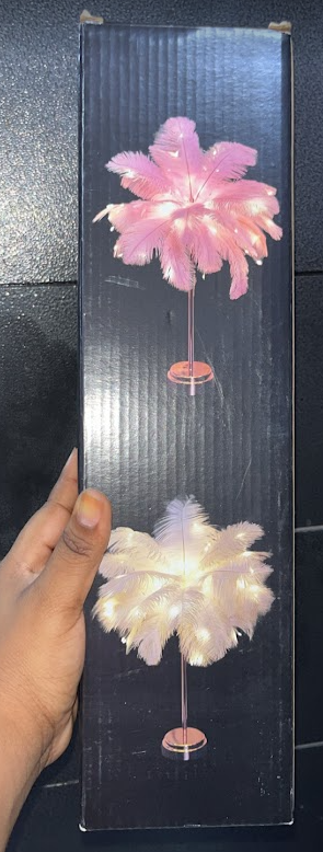 Décoration d'intérieur, lampe de bureau à télécommande, alimentation USB/AA, abat-jour en plumes d'arbre, veilleuse créative, lampe de table en plumes